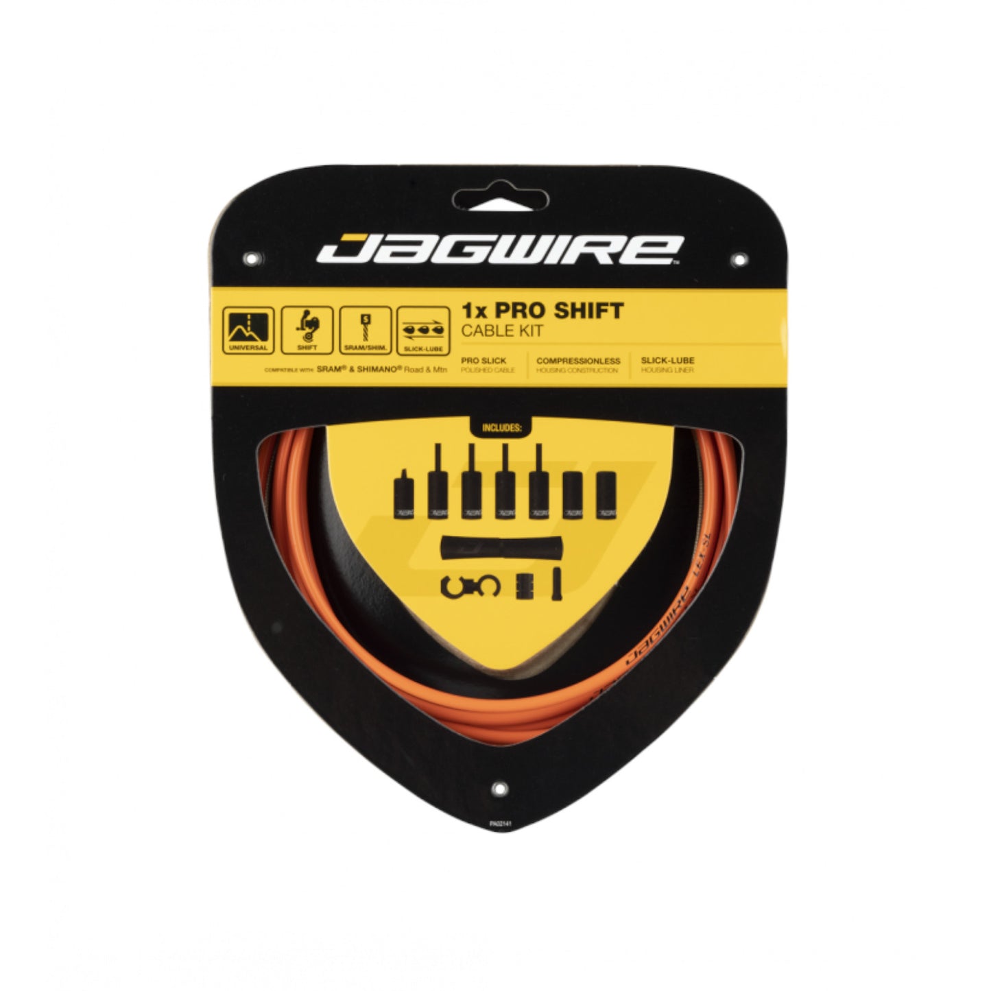 Jagwire Pro Shift Kit 1x Orange Bike Inner & Outer Cable Set Orange Rear Only