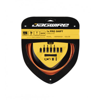 Jagwire Pro Shift Kit 1x Orange Bike Inner & Outer Cable Set Orange Rear Only