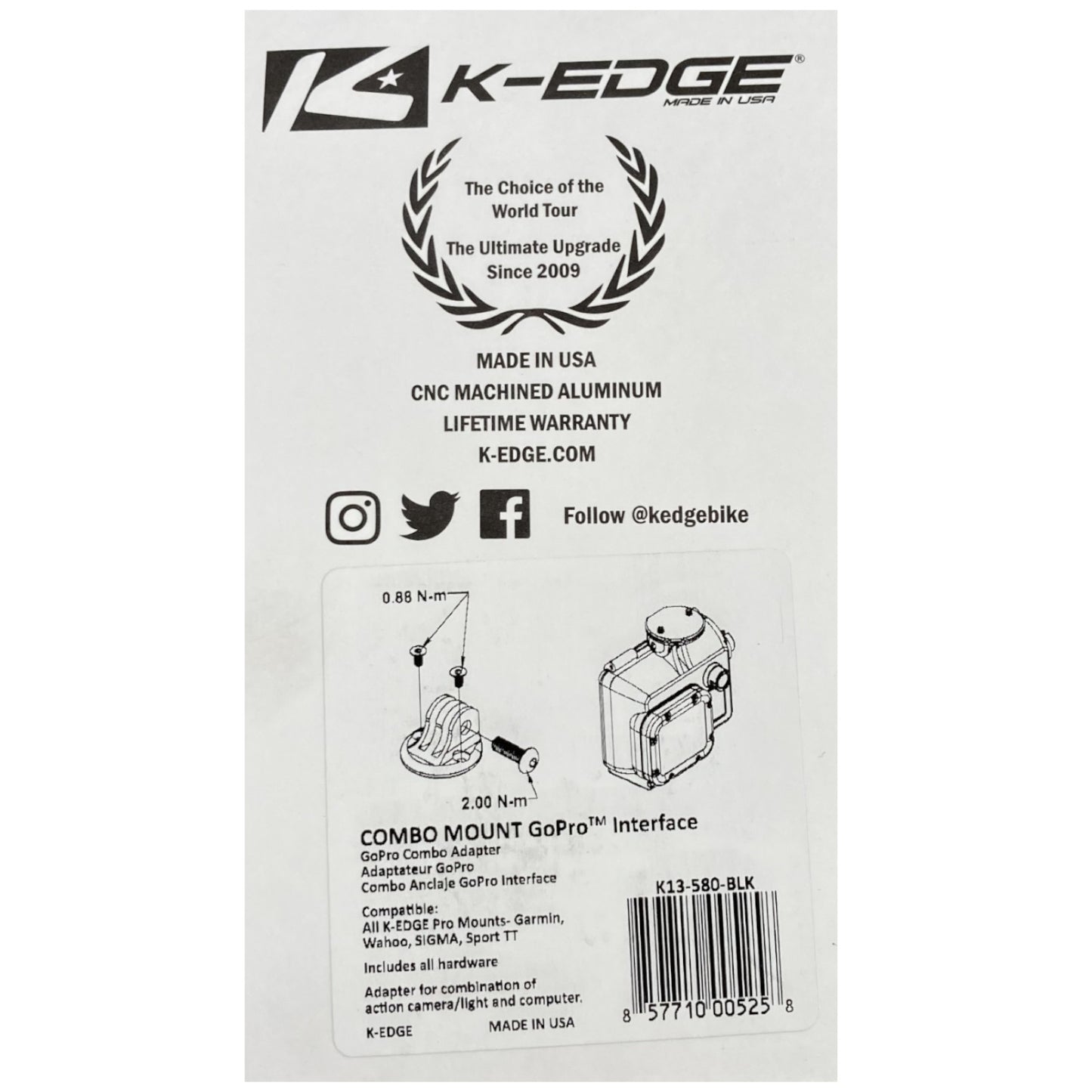 K-Edge Garmin Combo Bike Computer Mount Alternate 5