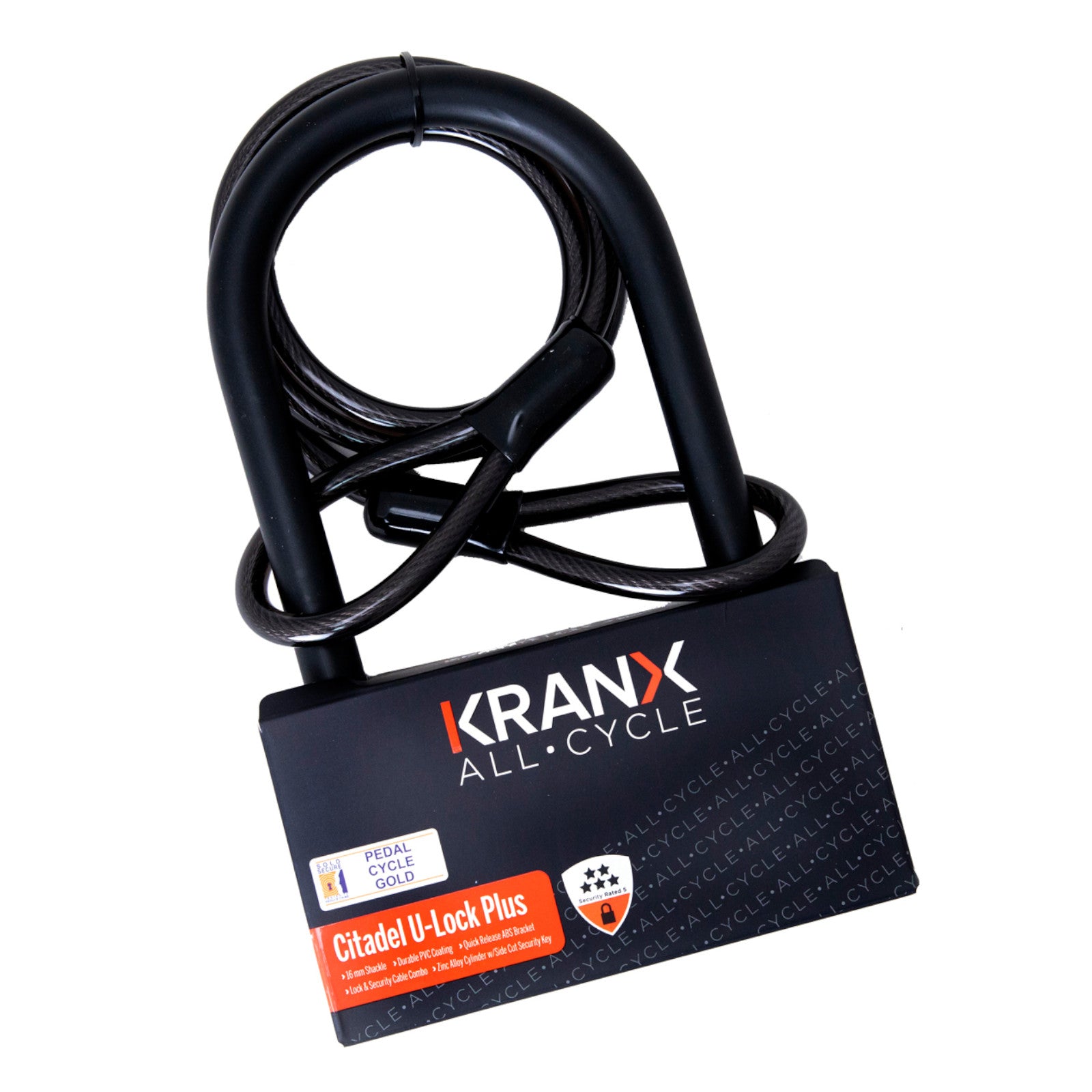 KranX Citadel Plus U-Lock & Cable Bike D-Lock