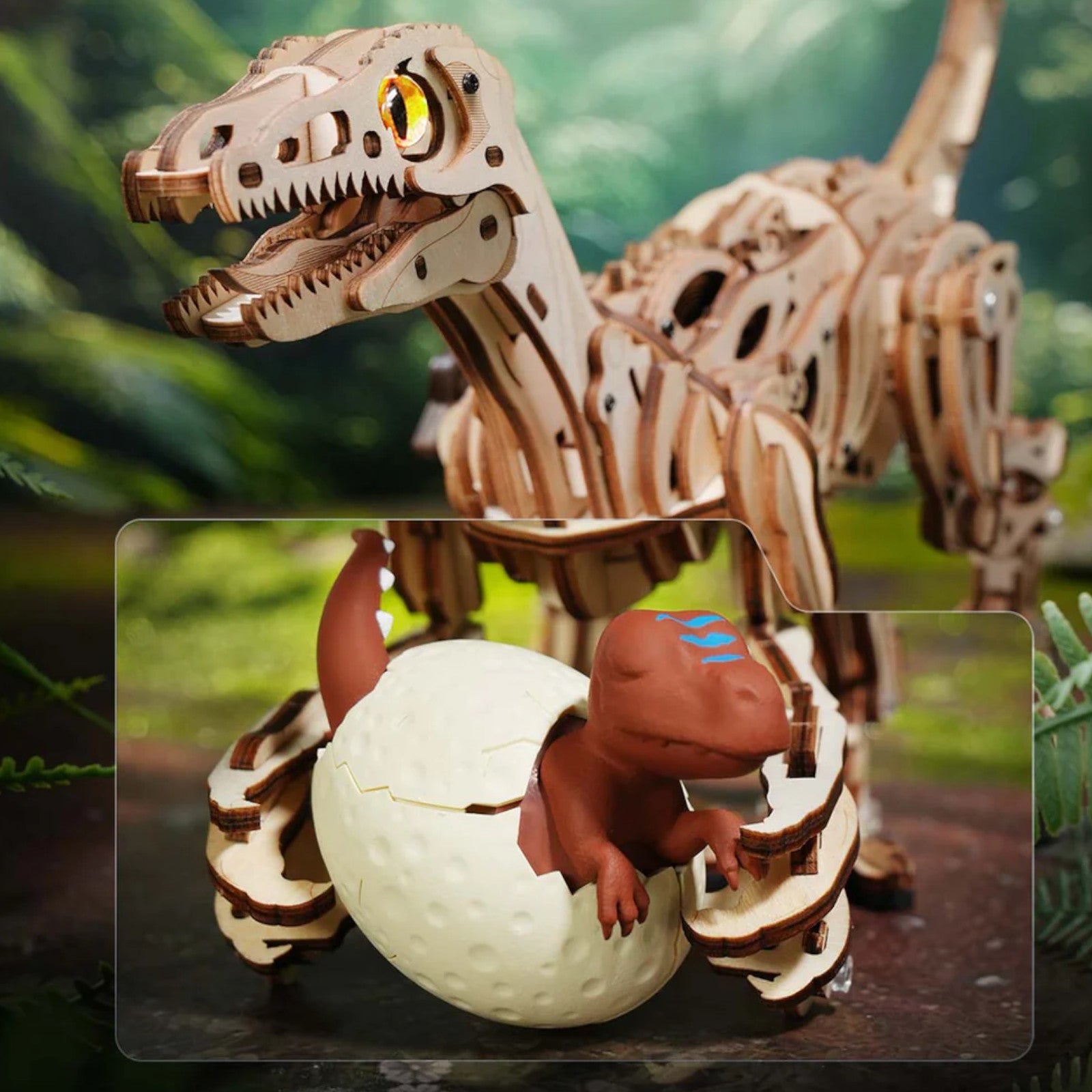 ROKR Velociraptor Mechanical Wooden 3D Puzzle LD01 Alternate 4