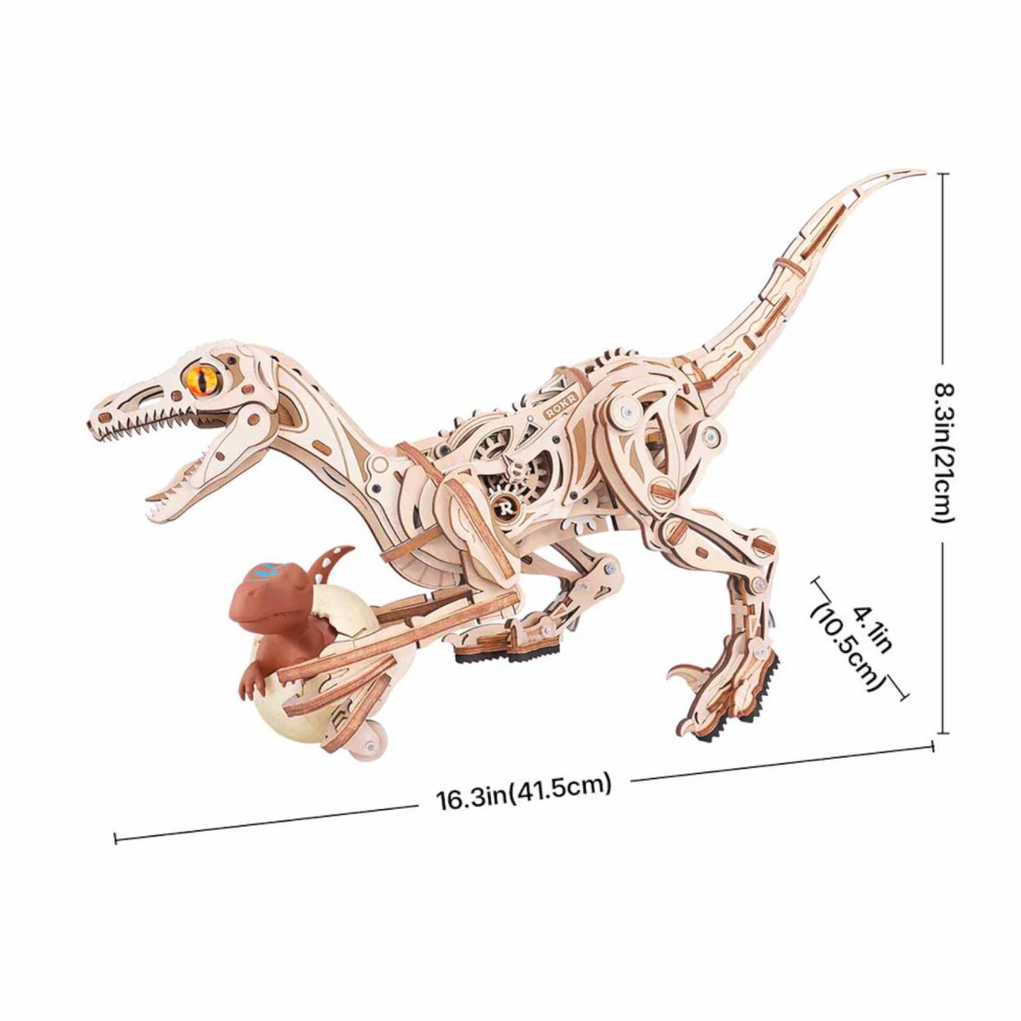 ROKR Velociraptor Mechanical Wooden 3D Puzzle LD01 Alternate 6