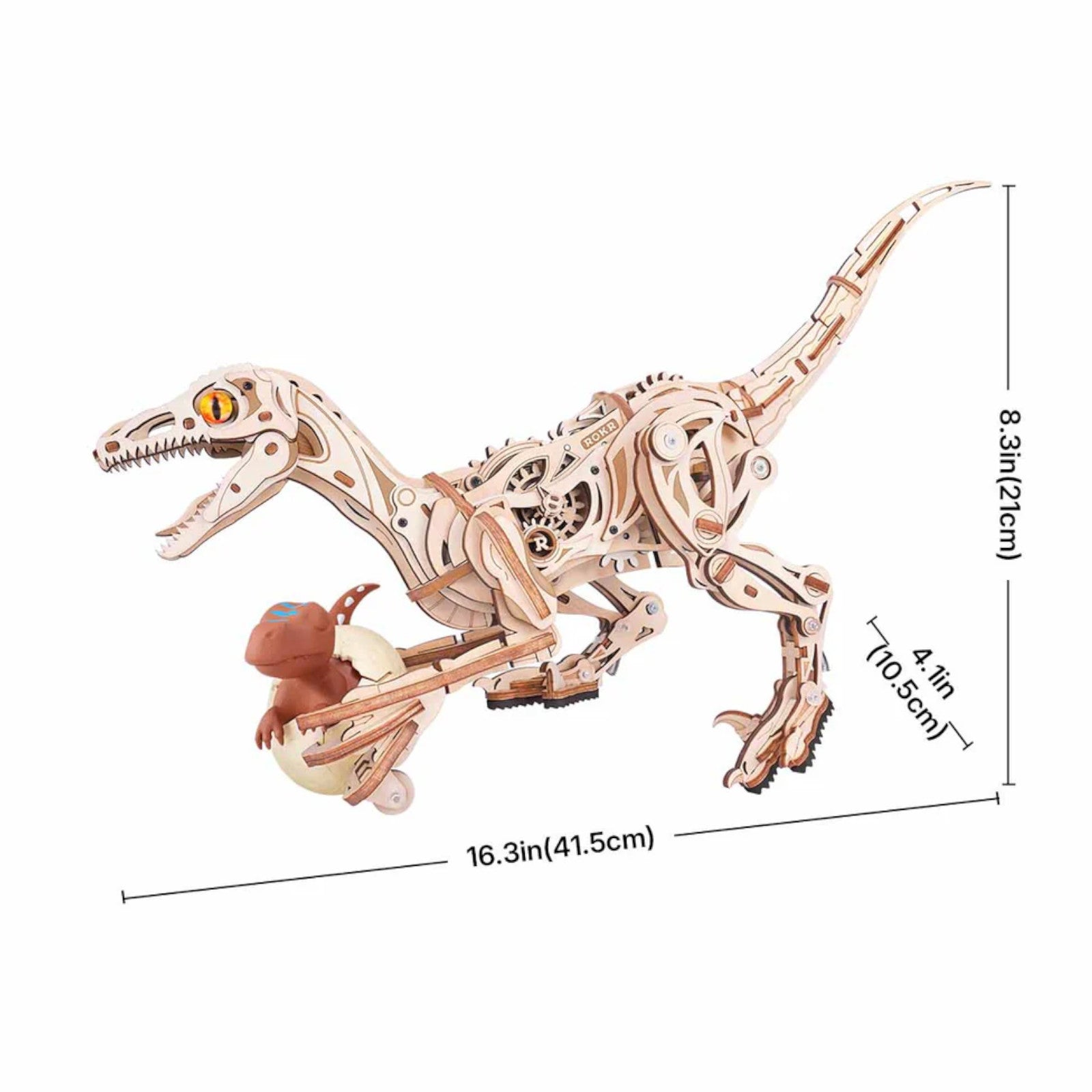 ROKR Velociraptor Mechanical Wooden 3D Puzzle LD01 Alternate 6