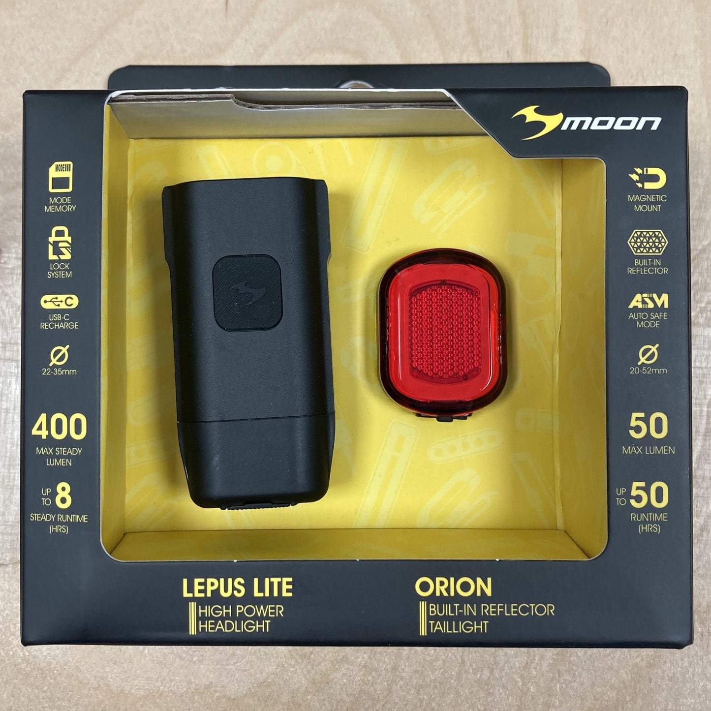 Moon Lupus Lite & Orion Front & Rear Bike Light Set Alternate 1