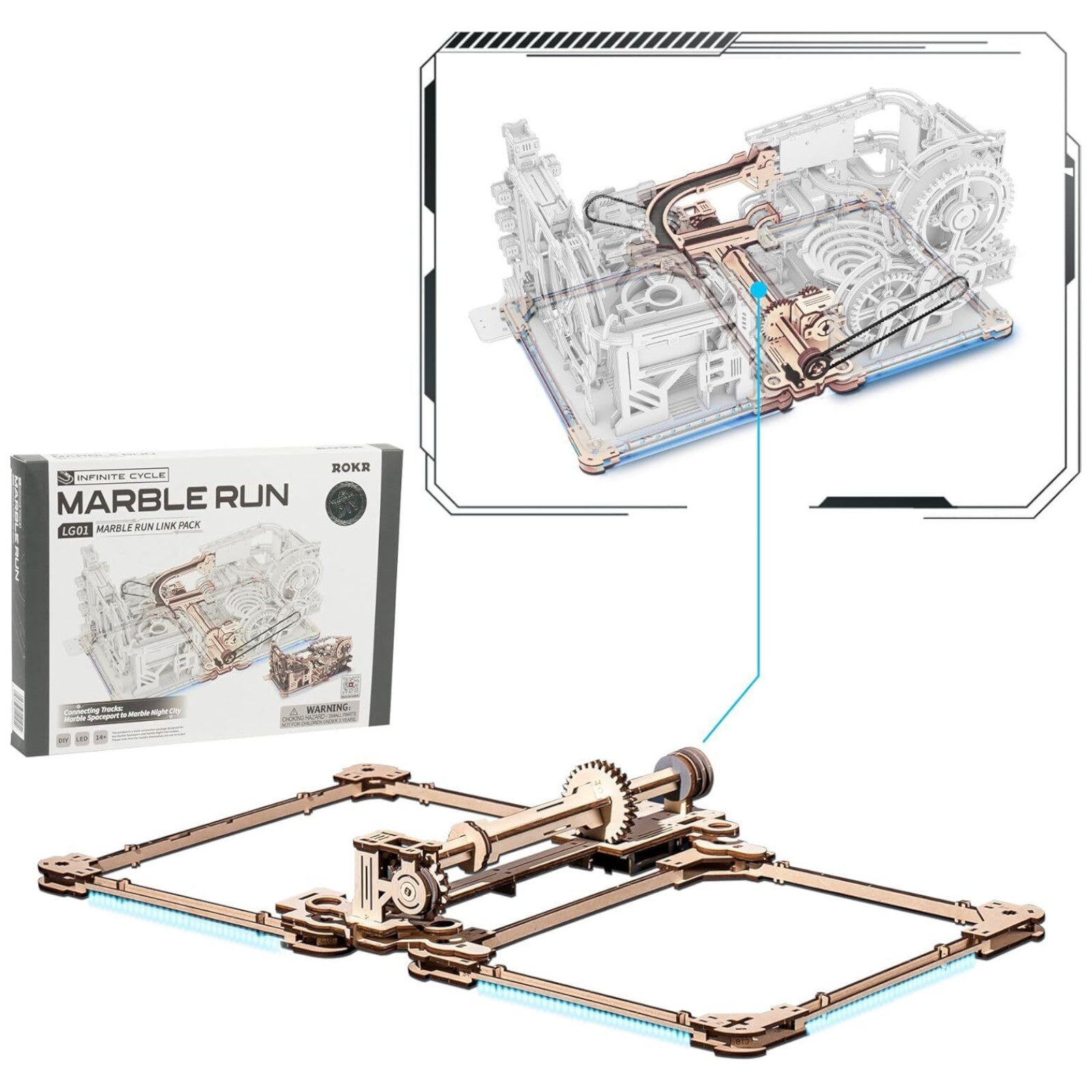 ROKR Marble Run Link Pack (Spaceport & Night city) LG01 3D Puzzle LG01