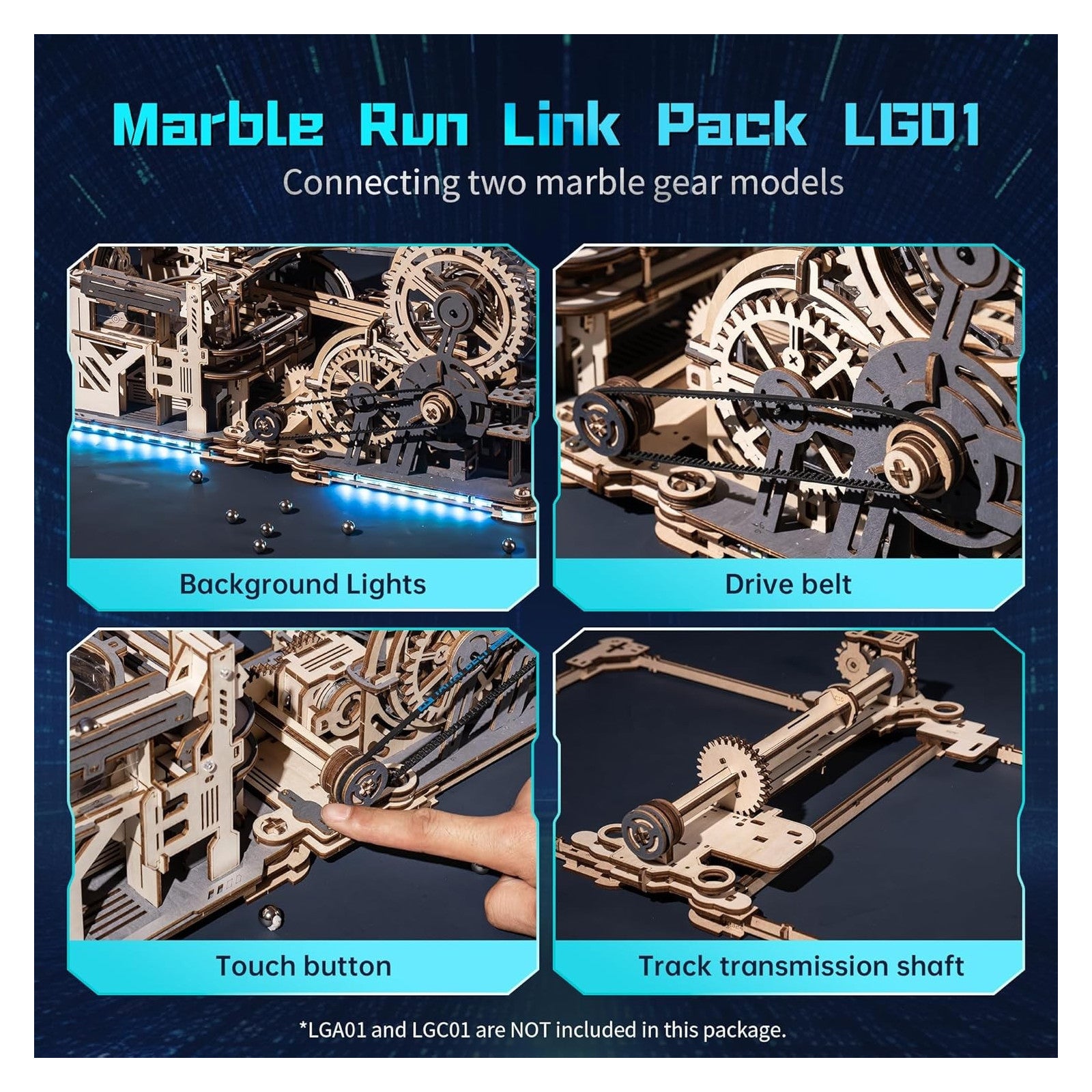 ROKR Marble Run Link Pack (Spaceport & Night city) LG01 3D Puzzle LG01 Alternate 3