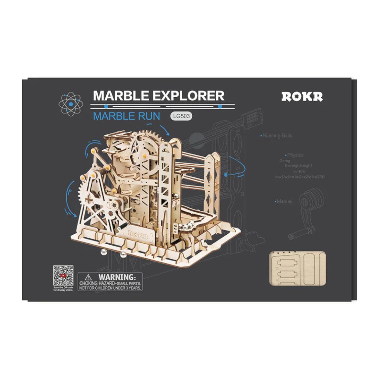 ROKR Marble Explorer Swingback Wall Marble Run LG503 Wooden 3D Puzzle Alternate 4