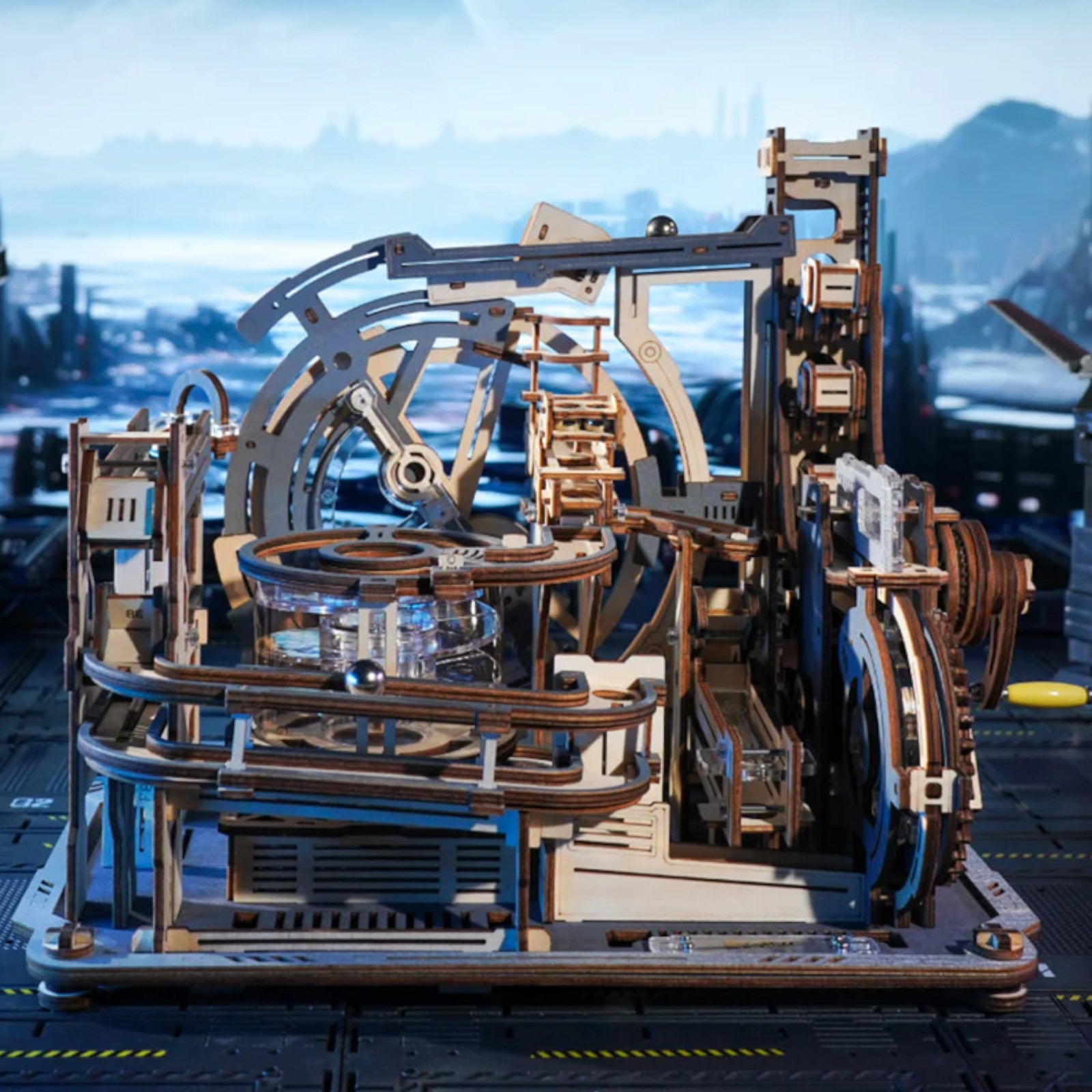 ROKR Marble Spaceport Marble Run LGC01 Wooden 3D Puzzle Alternate 1