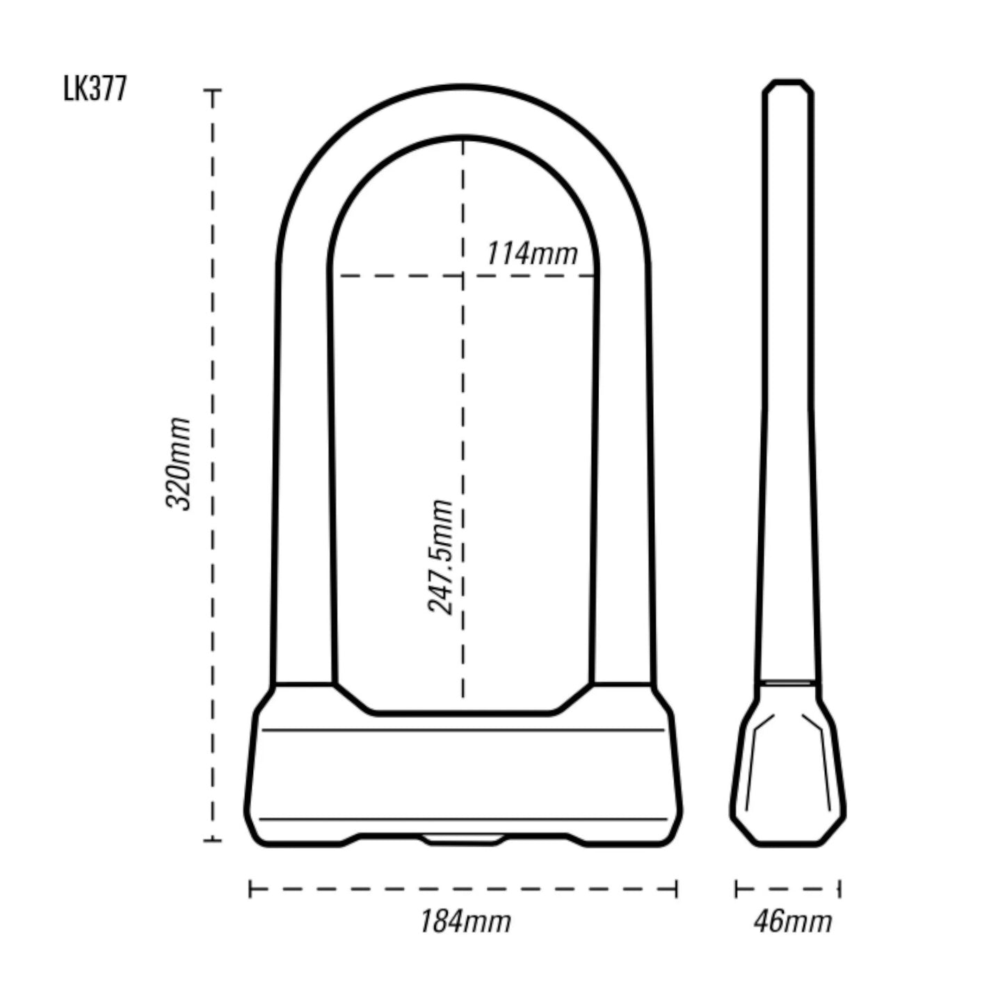 Oxford Grinder S2 16 x 320mm Bike D-Lock Alternate 3