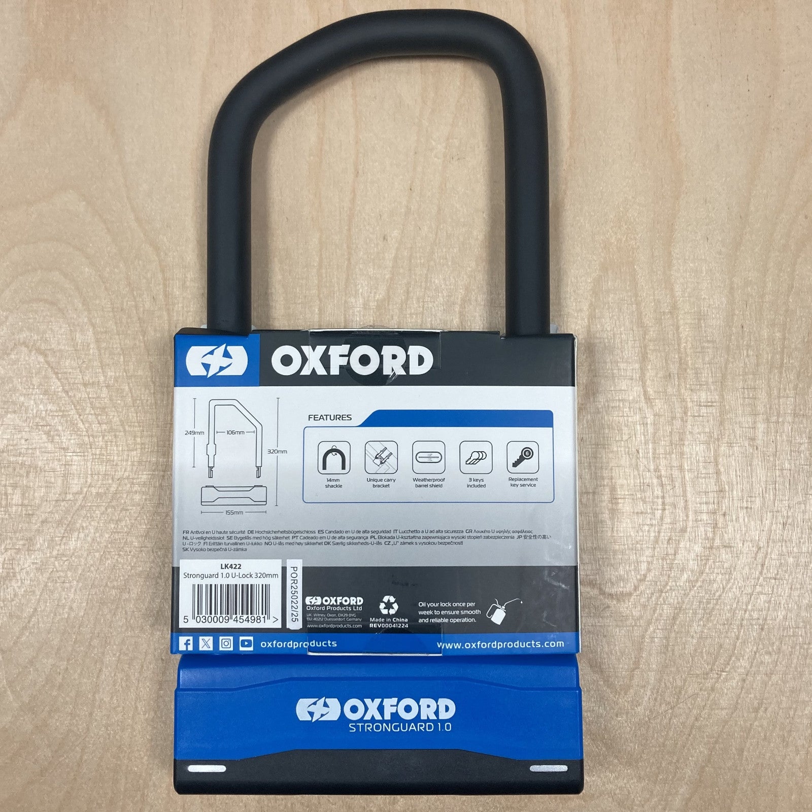 Oxford Stronguard 1.0 320mm Bike D-Lock Alternate 4