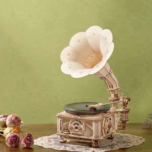 ROKR Classic Gramophone Electric Version Wooden 3D Puzzle LKB01D Alternate 1