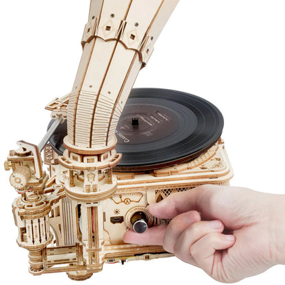 ROKR Classic Gramophone Electric Version Wooden 3D Puzzle LKB01D Alternate 4