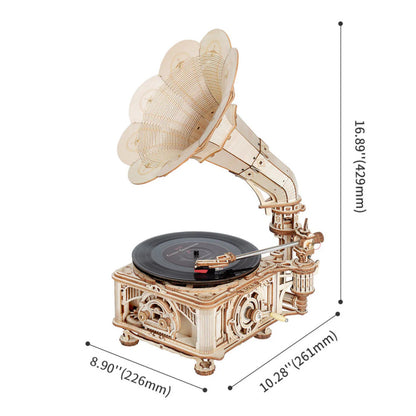 ROKR Classic Gramophone Electric Version Wooden 3D Puzzle LKB01D Alternate 5