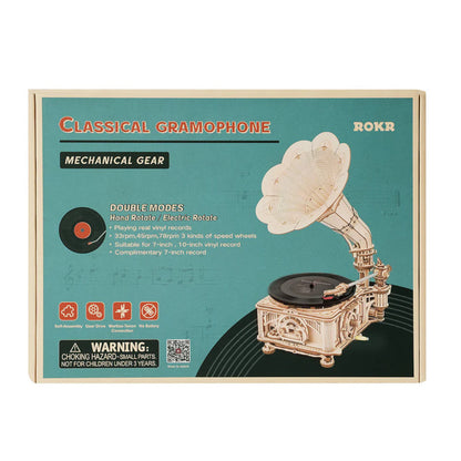 ROKR Classic Gramophone Electric Version Wooden 3D Puzzle LKB01D Alternate 6