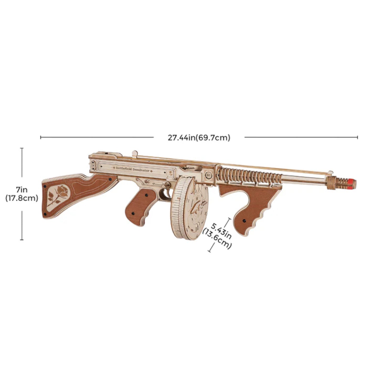 ROKR Thompson Submachine Gun Toy LQB01 Wooden 3D Puzzle Alternate 1