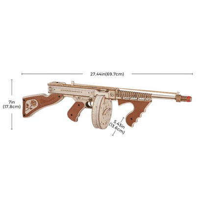 ROKR Thompson Submachine Gun Toy LQB01 Wooden 3D Puzzle Alternate 1