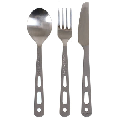 Lifeventure Titanium Knife Fork and Spoon Set Camping Utensil Alternate 3