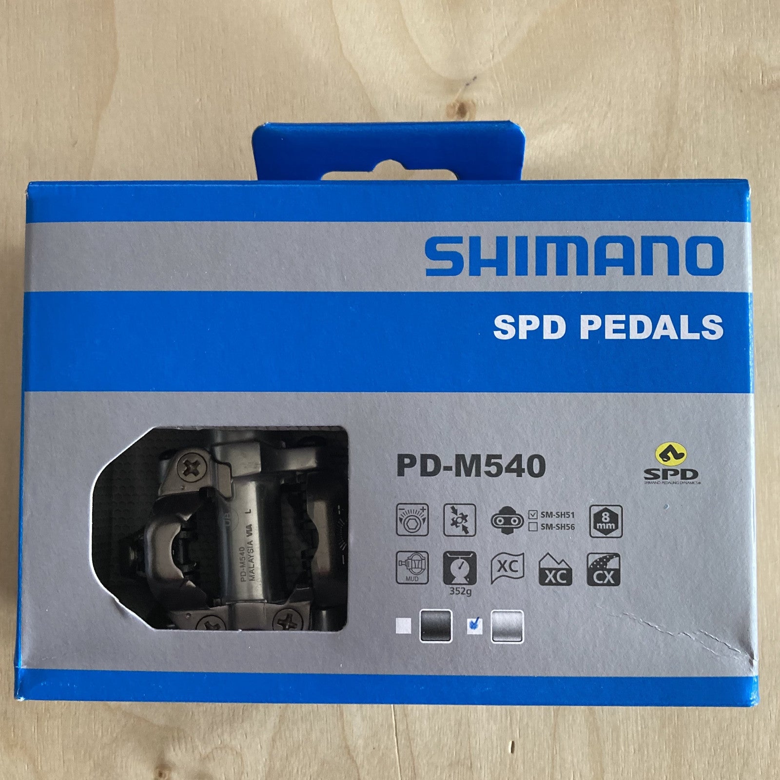 shimano klickpedale pd-m540 Shimano Shimano SPD MTB-Pedale PD-M540 Silber Zweiseitiger Mechanismus Paar Shimano SPD Klickpedale