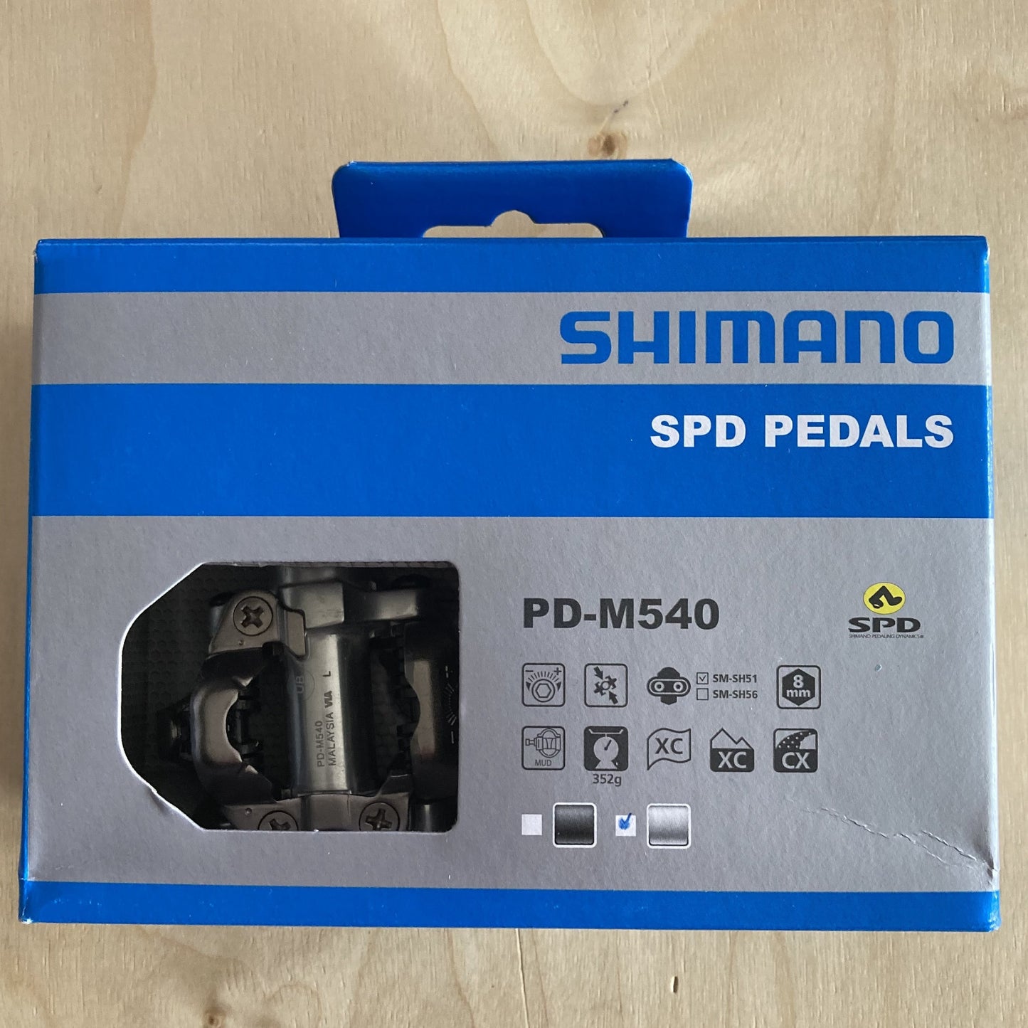 Shimano Shimano SPD MTB Pedals PD-M540 Silver Two-Sided Mechanism Pair Shimano SPD Clipless Bike Pedals Alternate 2