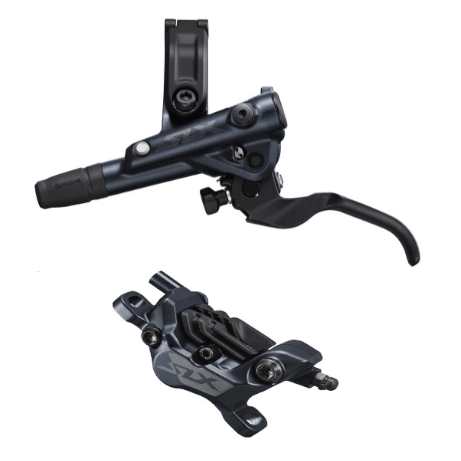 Shimano SLX 4 Pot BR-M7120/BL-M7100 Bled Brake lever/post mount calliper, rear left Rear Hydraulic Disc Bike Brake Calliper & Lever