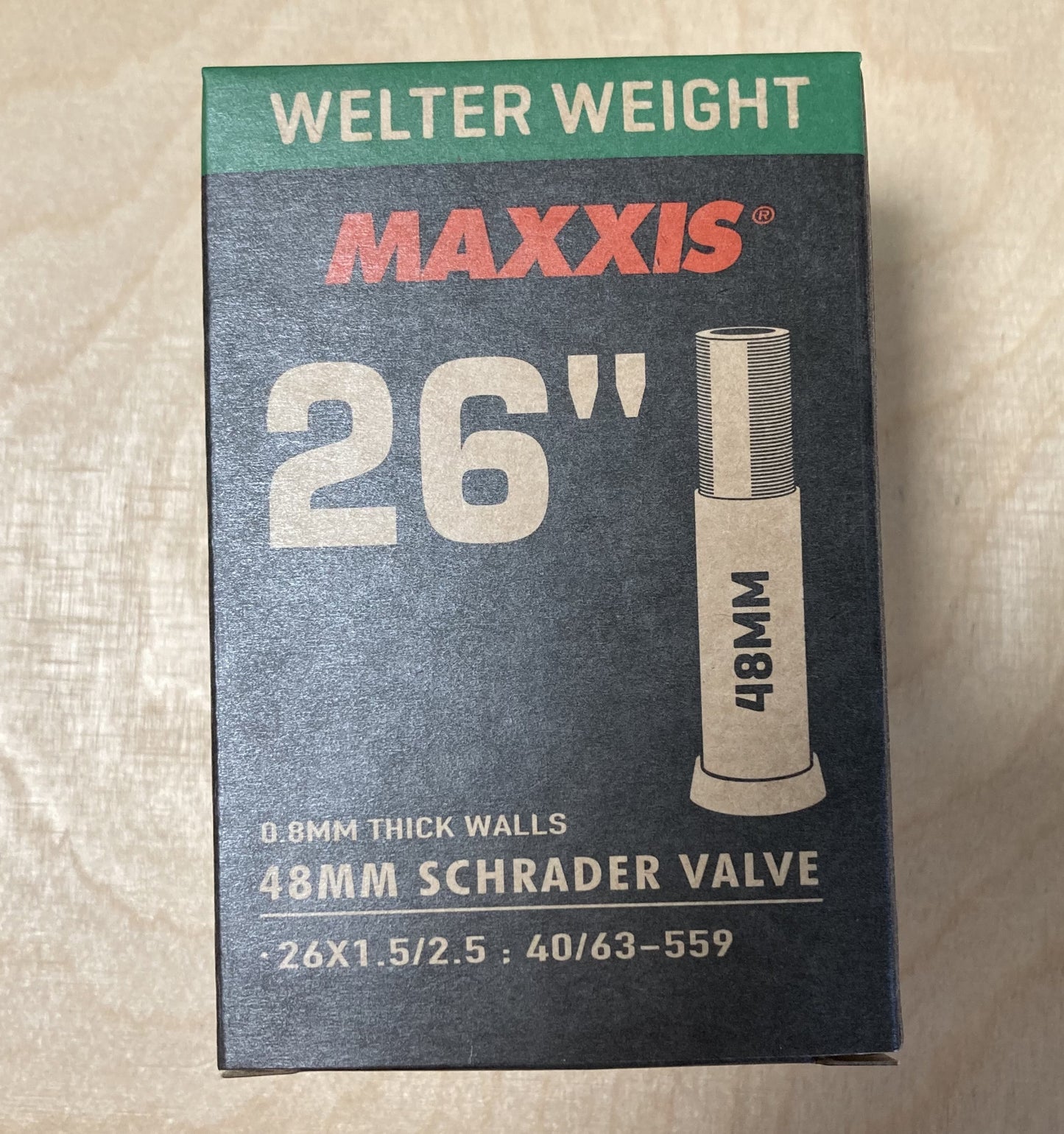 Maxxis Welterwight 26 x 2.2-2.5 26 Inch Schrader Valve Bike Inner Tube 32mm Alternate 1