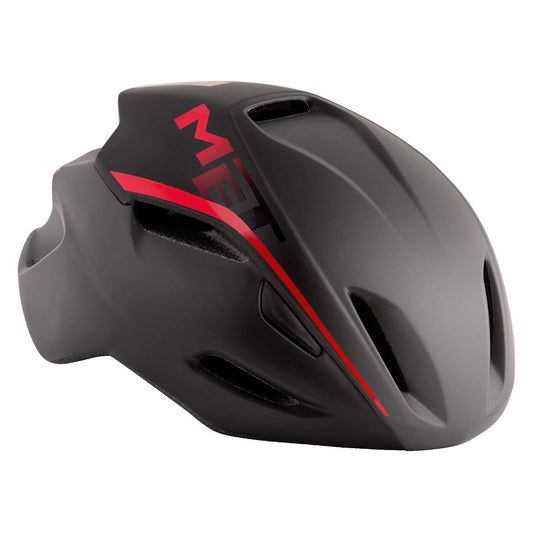 MET Manta Cycling Helmet Shaded Black Red Matte - Small (52-56cm)