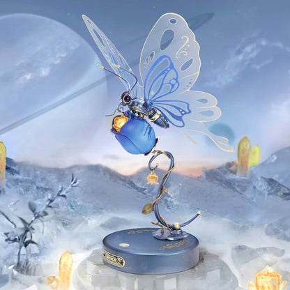 ROKR Butterfly DIY Mechanical MI05B 3D Puzzle Blue Alternate 1
