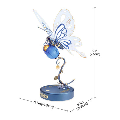 ROKR Butterfly DIY Mechanical MI05B 3D Puzzle Blue Alternate 2