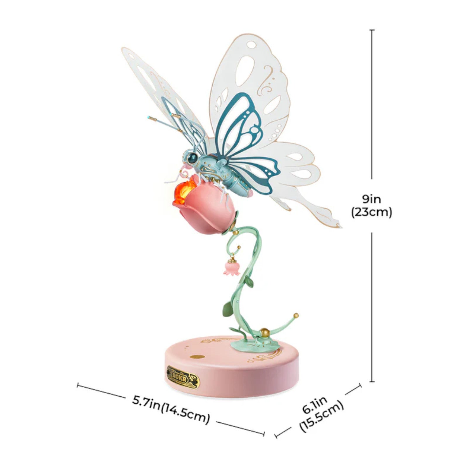 ROKR Butterfly DIY Mechanical MI05P 3D Puzzle Pink Alternate 3
