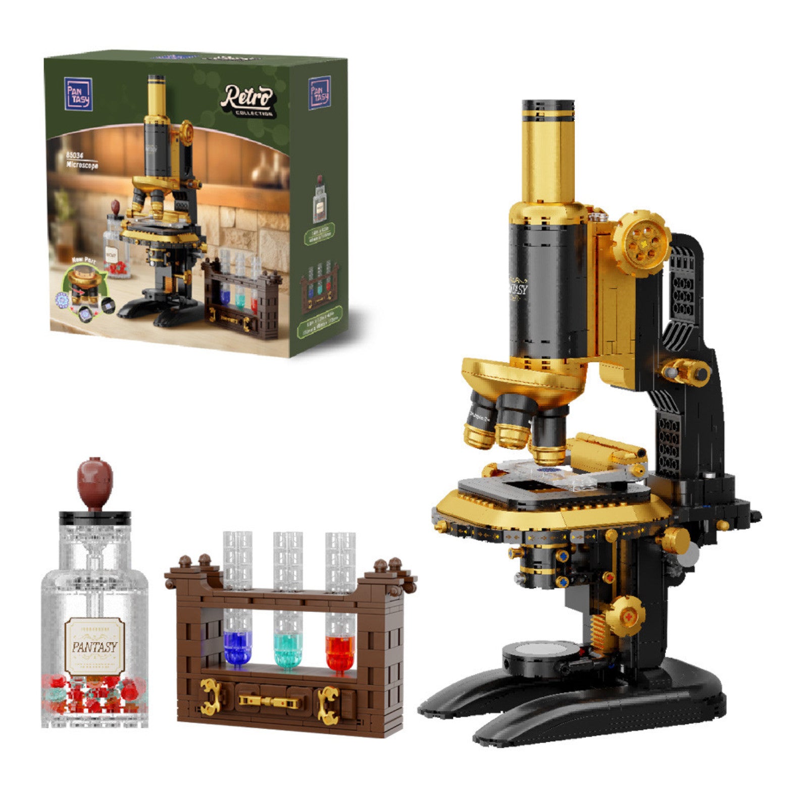 Pantasy Retro Microscope with Accessories Set 3D Puzzle 1107 Pieces 85034