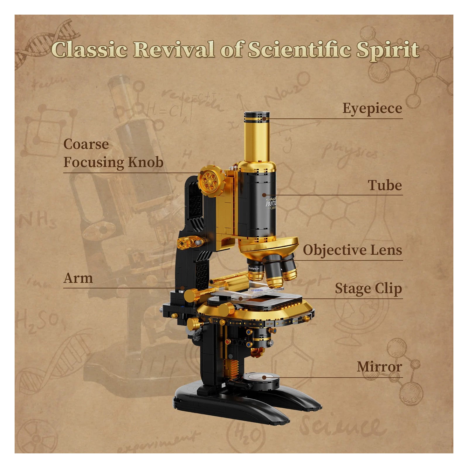 Pantasy Retro Microscope with Accessories Set 3D Puzzle 1107 Pieces 85034 Alternate 3