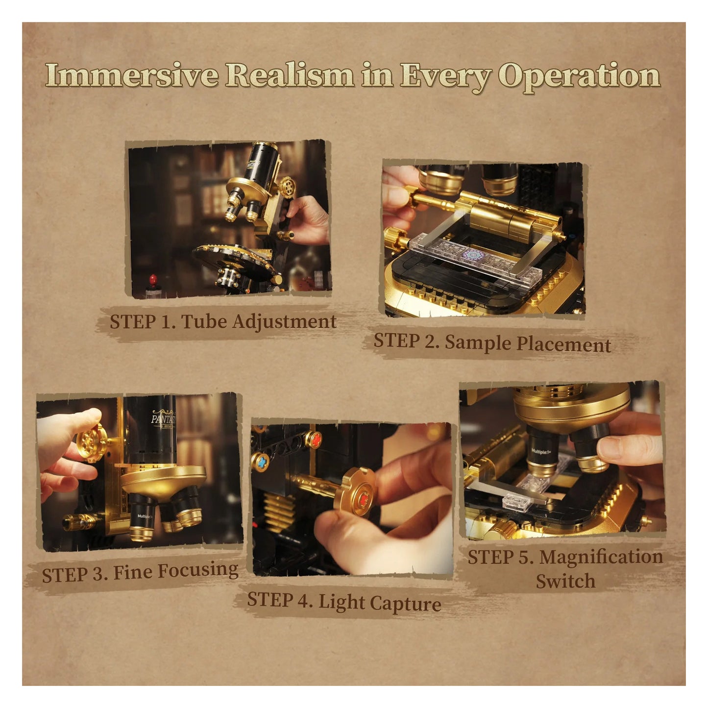 Pantasy Retro Microscope with Accessories Set 3D Puzzle 1107 Pieces 85034 Alternate 4
