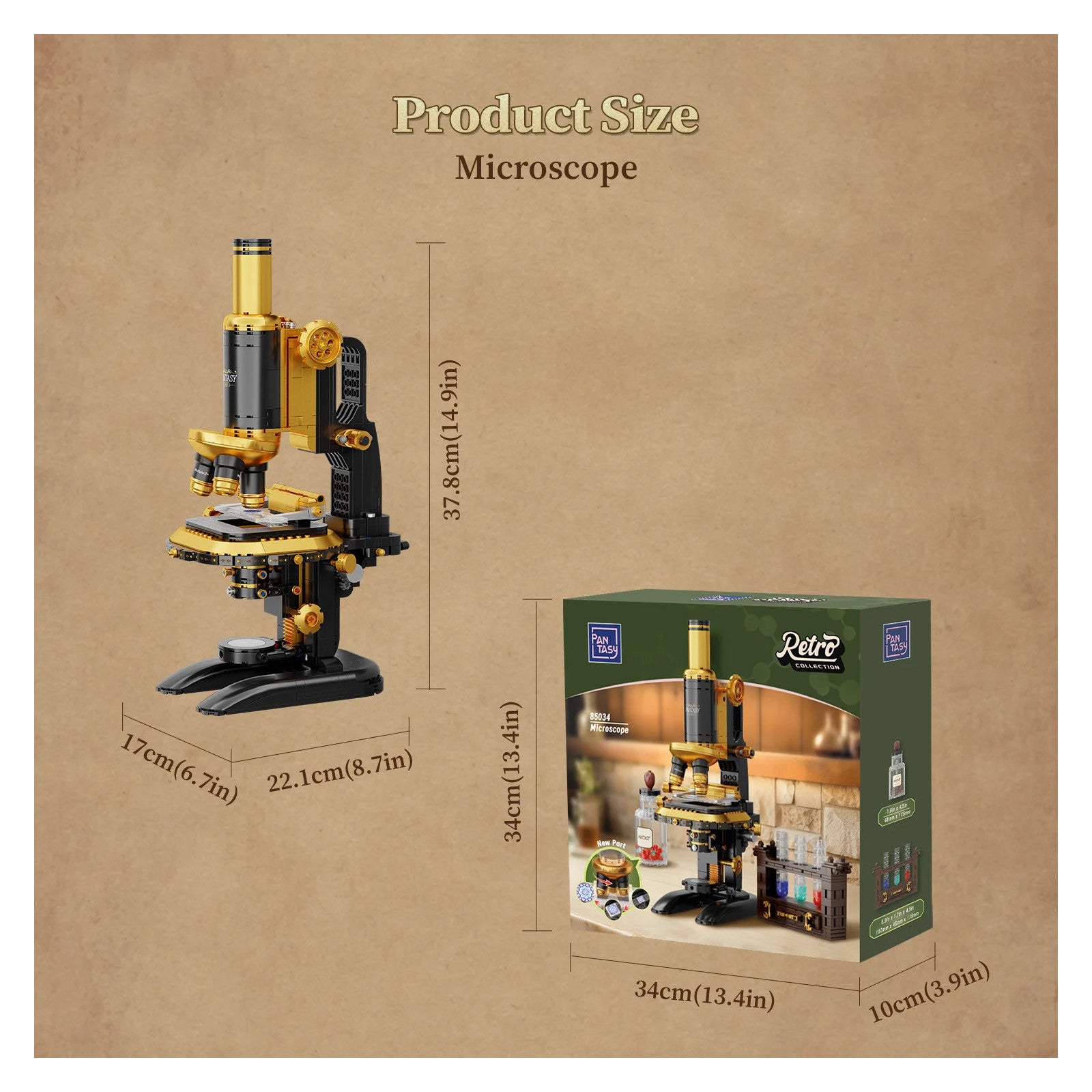 Pantasy Retro Microscope with Accessories Set 3D Puzzle 1107 Pieces 85034 Alternate 8
