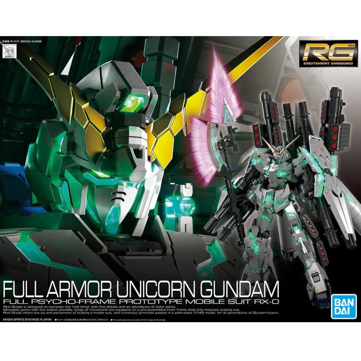 Bandai Spirits RG Full Armour Unicorn Gundam 1:144 Figure Model Kit MK82817P Alternate 1