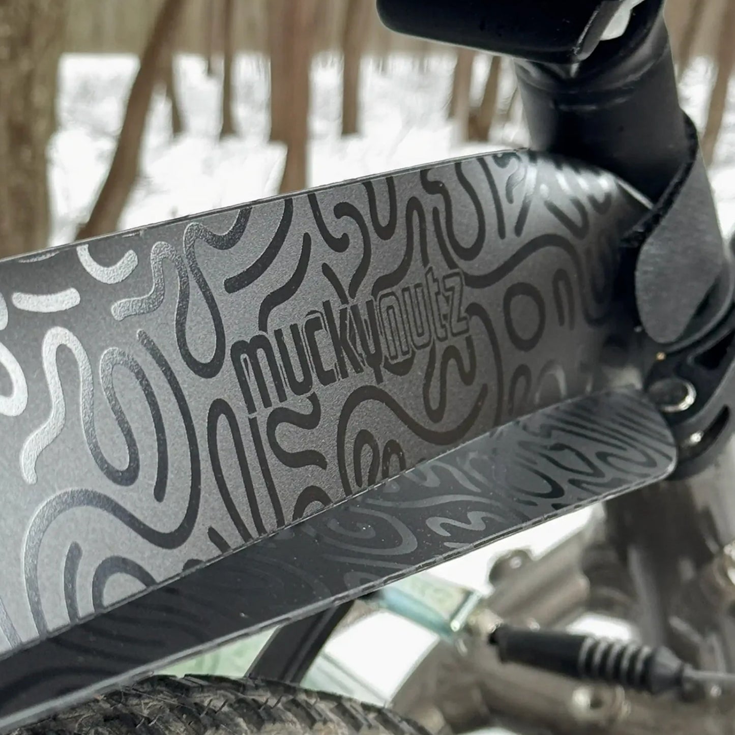 Mucky Nutz Junior Rear Fender Doodle Black Clip On Kid's Rear Bike Mudguard Alternate 2
