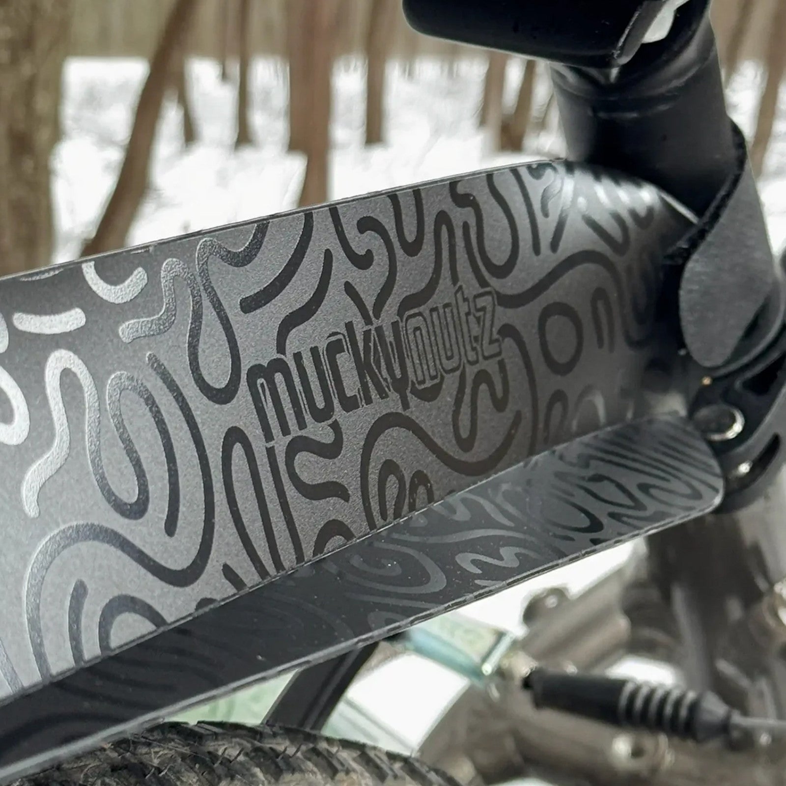 Mucky Nutz Junior Rear Fender Doodle Black Clip On Kid's Rear Bike Mudguard Alternate 2