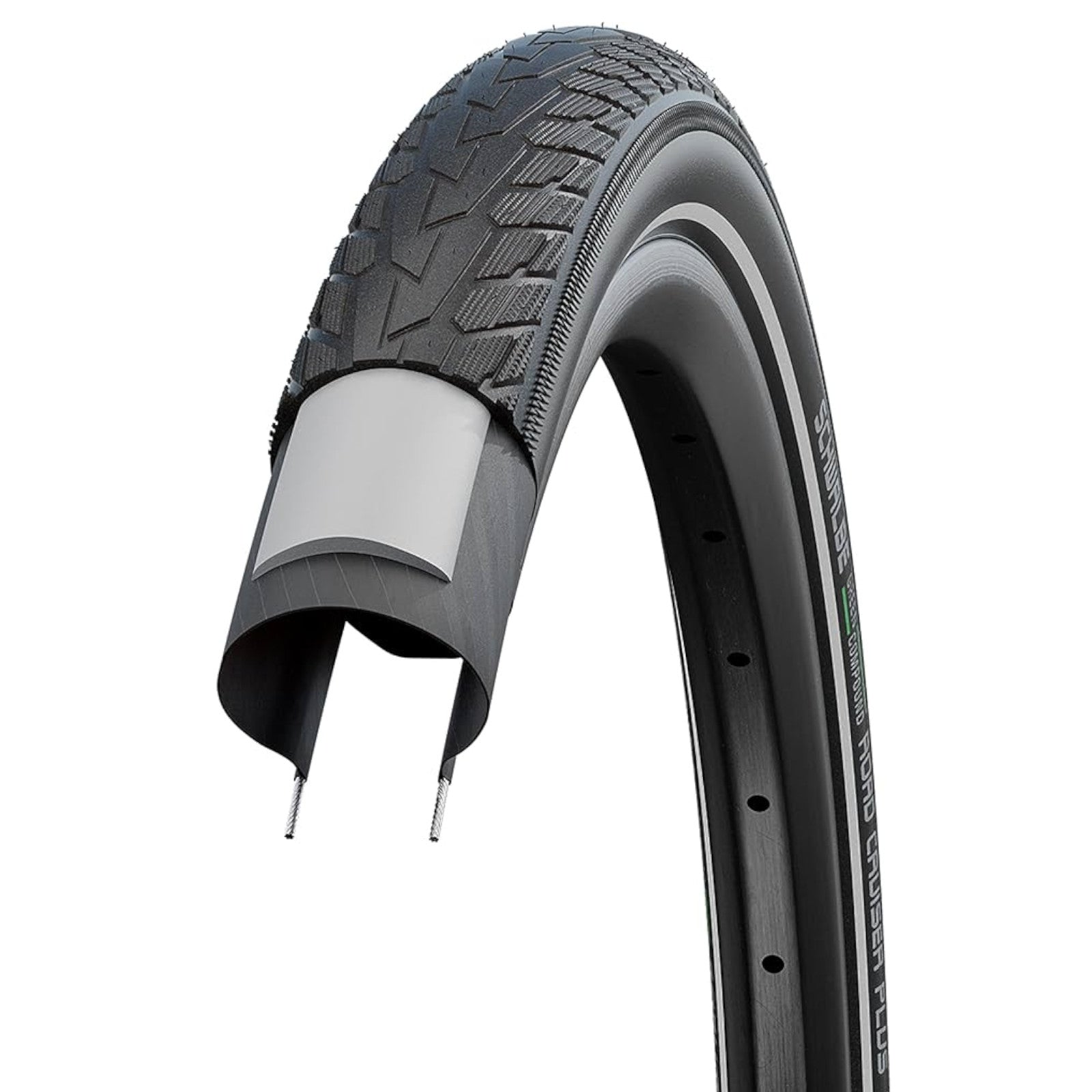 Schwalbe Motion Road Cruiser Plus 28 x 2.0 Green TwinSkin Wired 29er 28 Inch Bike Tyre Reflective Alternate 1