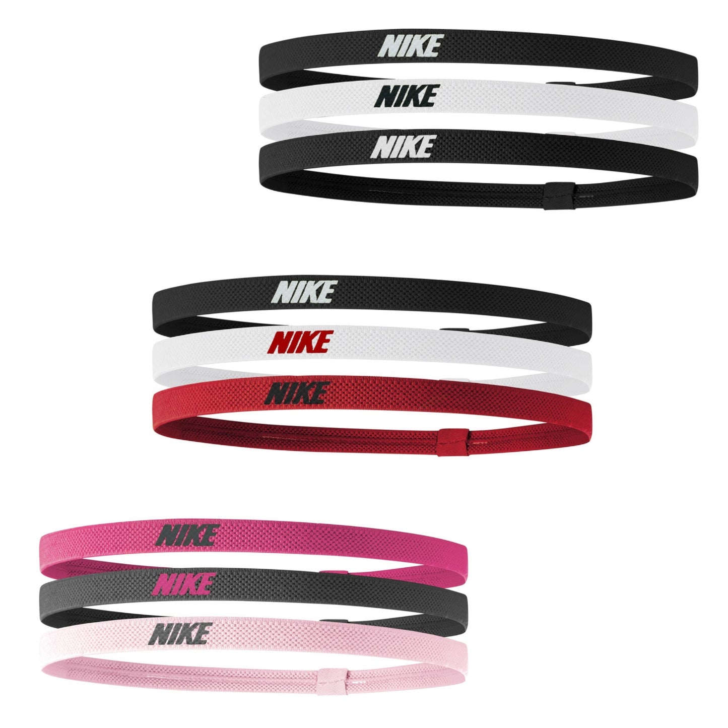 Nike Headbands Elastic 2.0 Fitness Accessory 3 Pack Collection