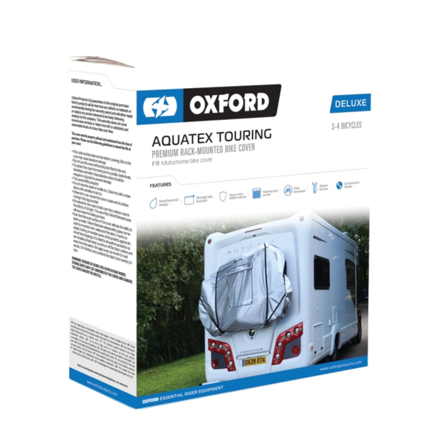 Oxford Aquatex Touring Deluxe 1-2 Bike Storage Cover Motorhome