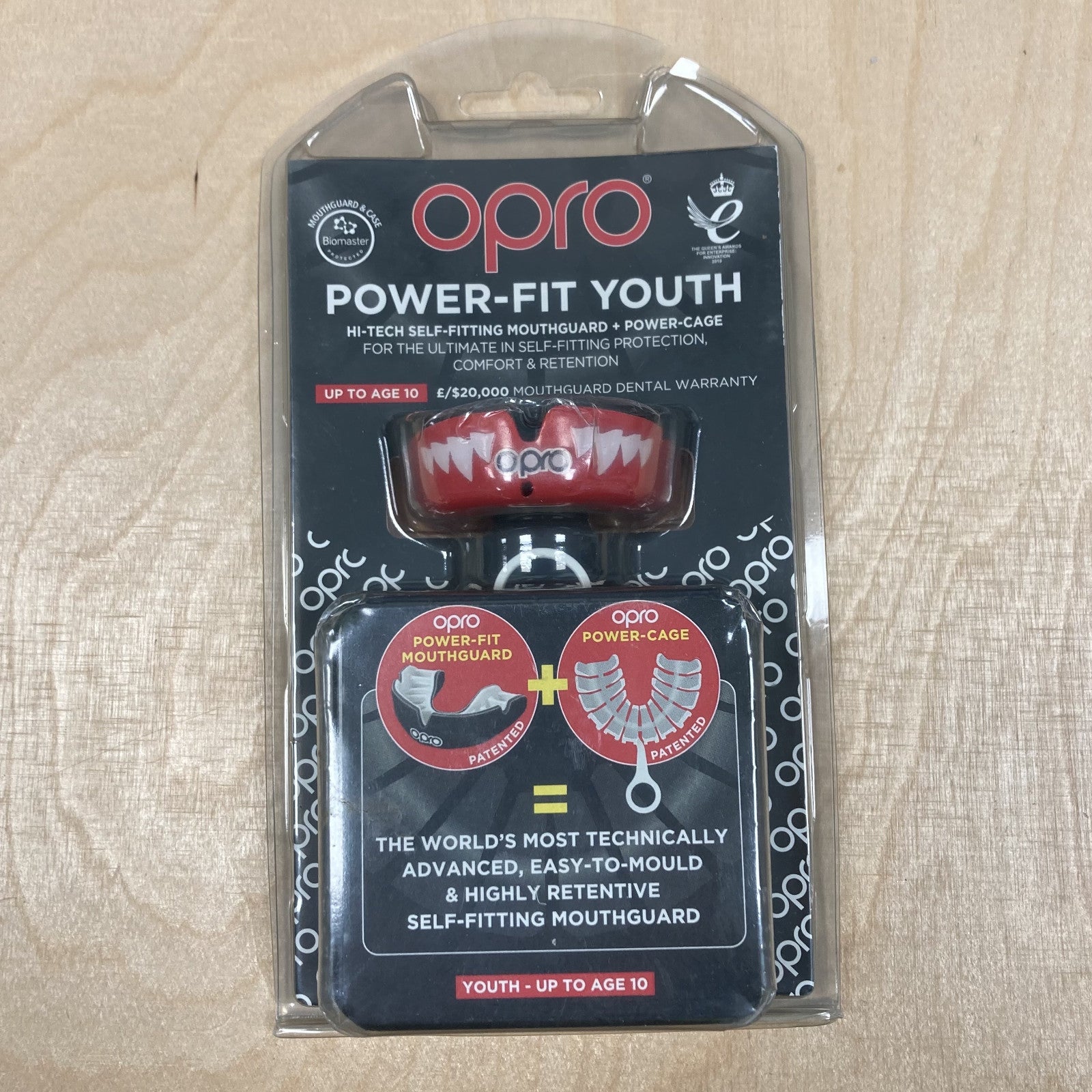 OPRO Power-Fit Junior Kid's Rugby Protective Mouthguard Jaws Red/Gold