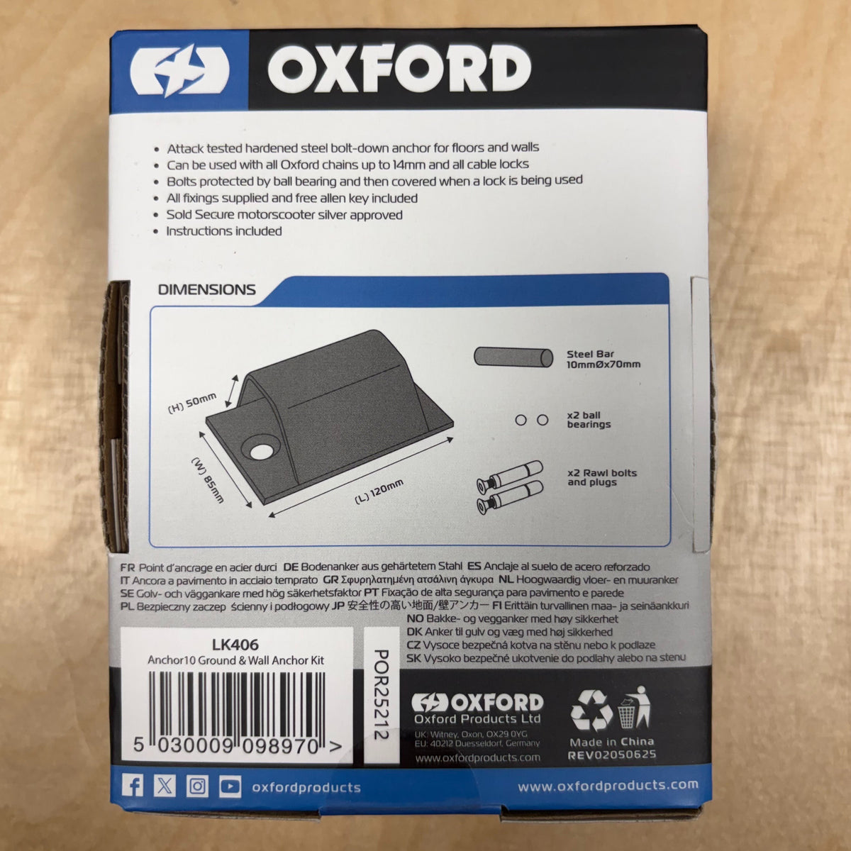 Oxford Anchor10 Ground & Wall Anchor Kit Bike Lock Anchor Alternate 4