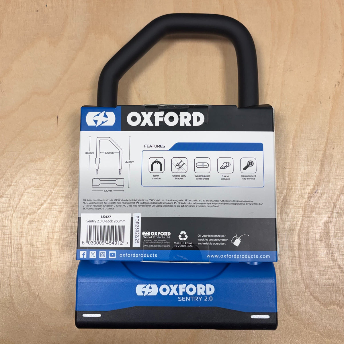 Oxford Sentry 2.0 320mm Bike D-Lock Alternate 2