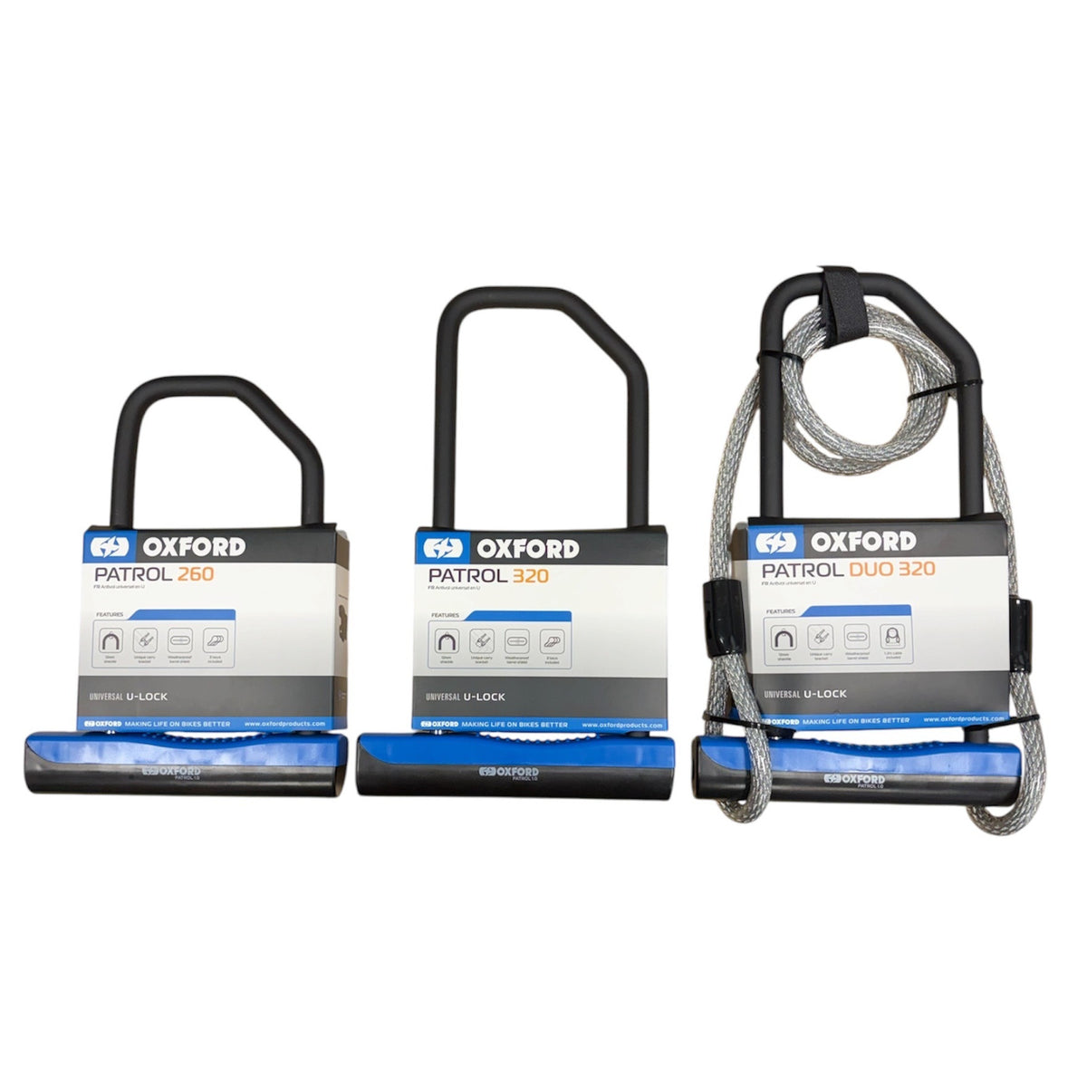 Oxford Patrol 1.0 260mm Bike D-Lock Collection