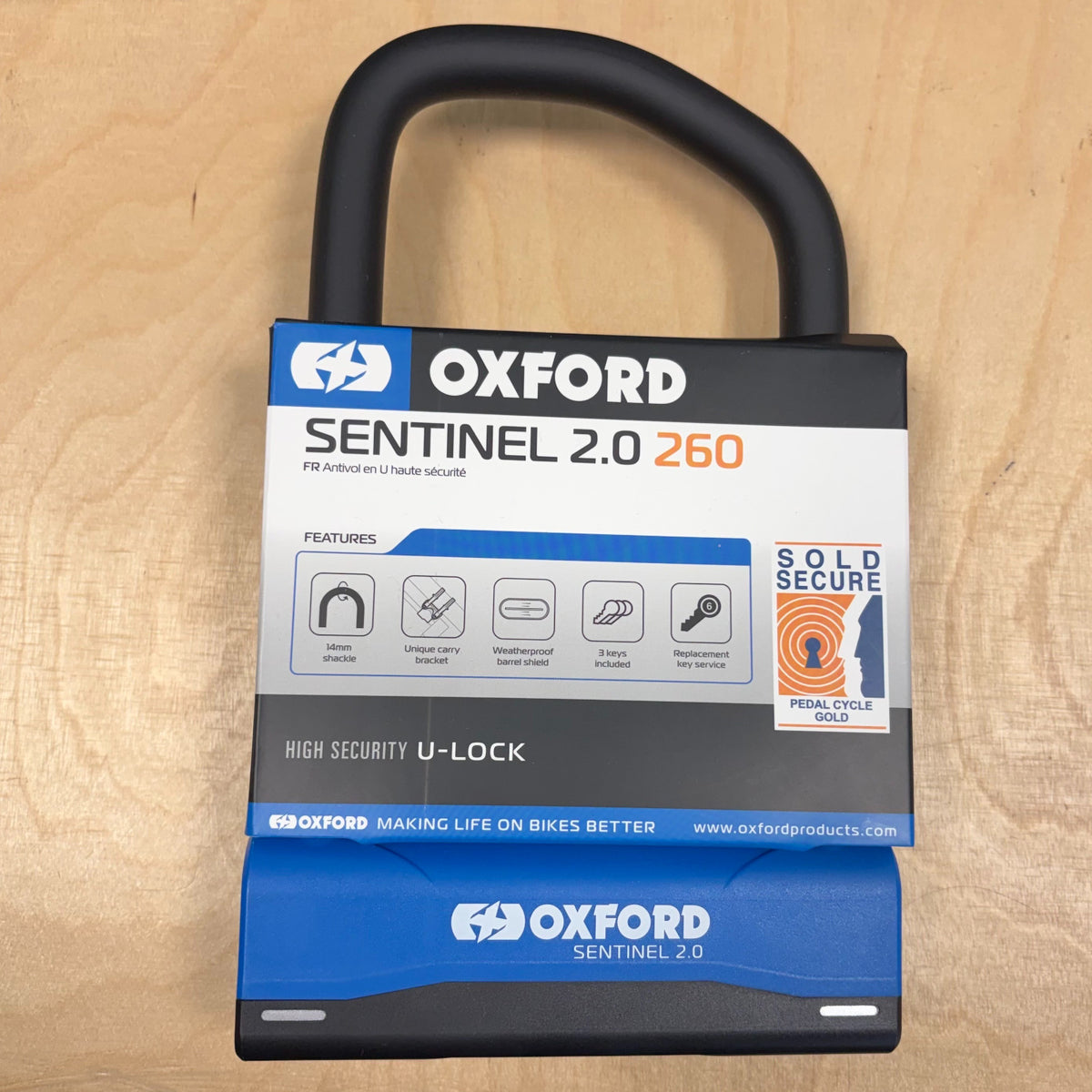 Oxford Sentinal 2.0 320mm Bike D-Lock Alternate 1