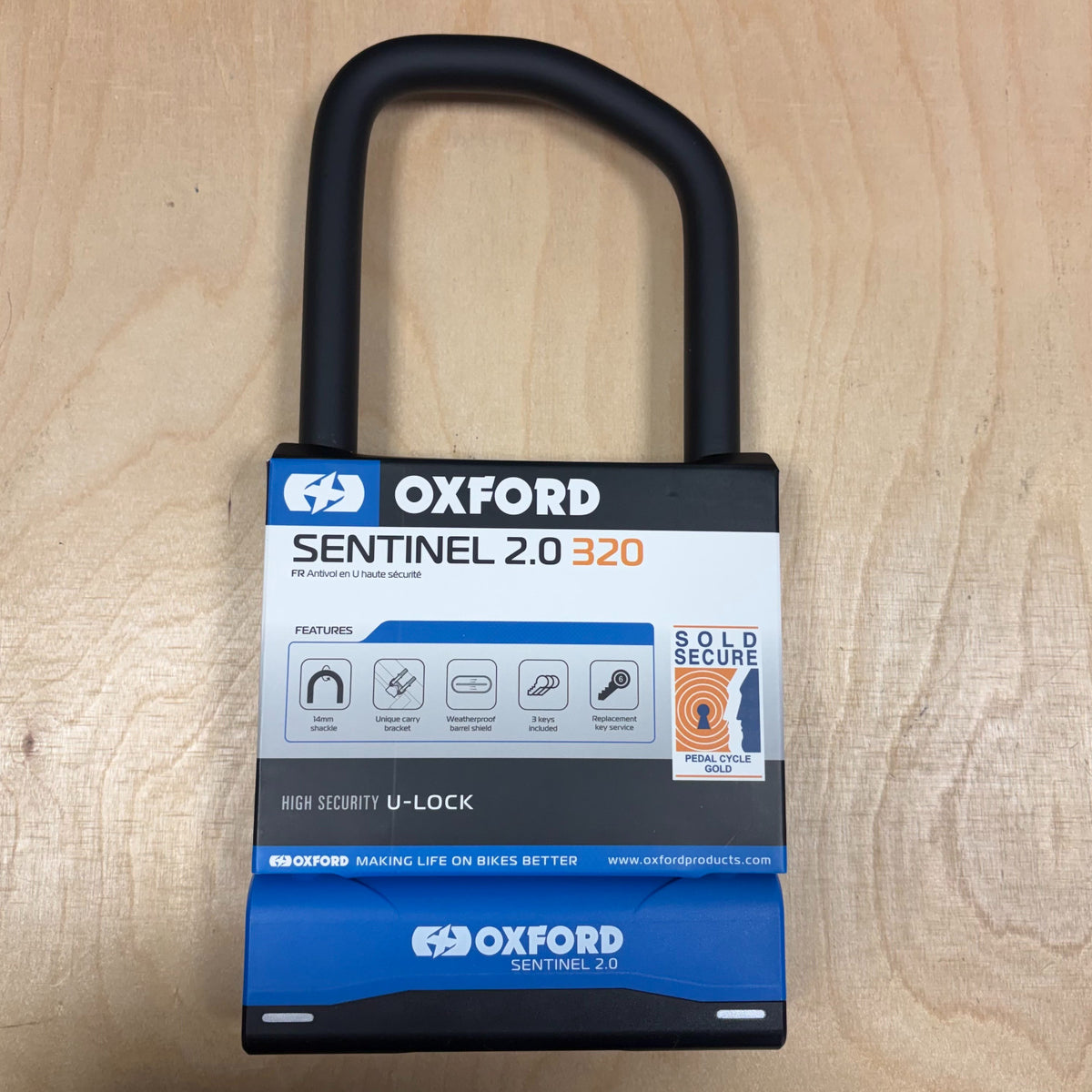 Oxford Sentinal 2.0 320mm Bike D-Lock Alternate 1