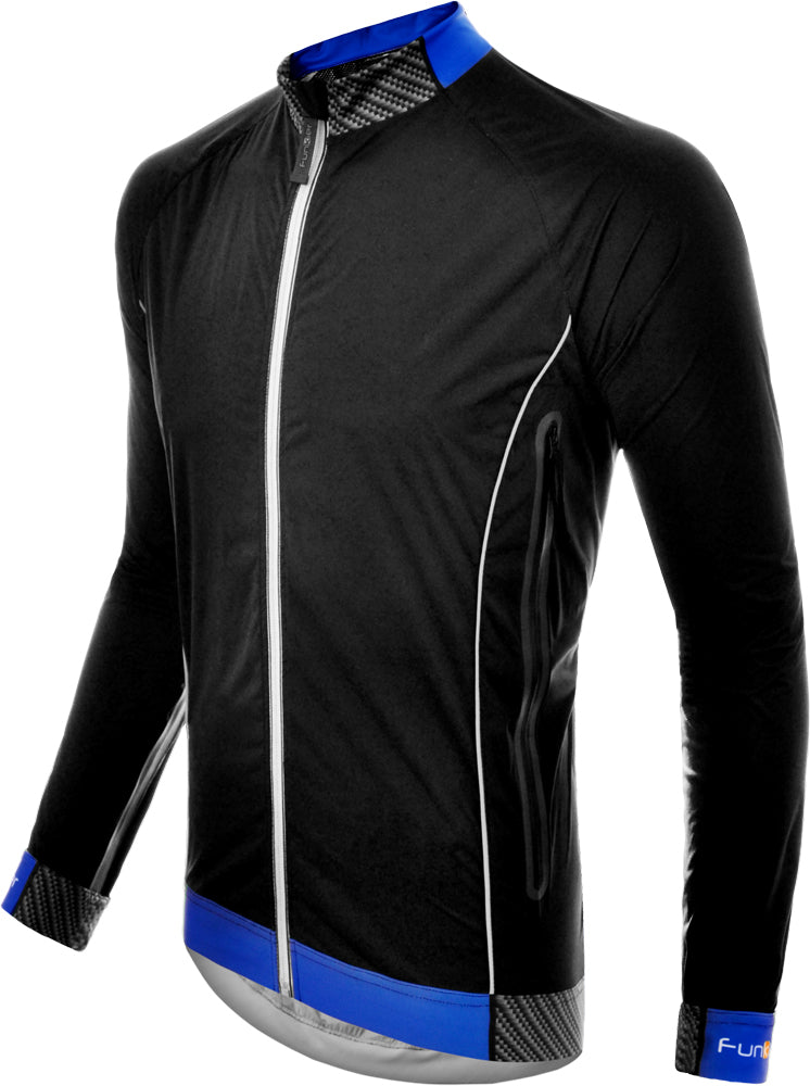 Funkier Hydro J-657 Ultra Men's Waterproof Cycling Jacket Black/Blue XXX Large