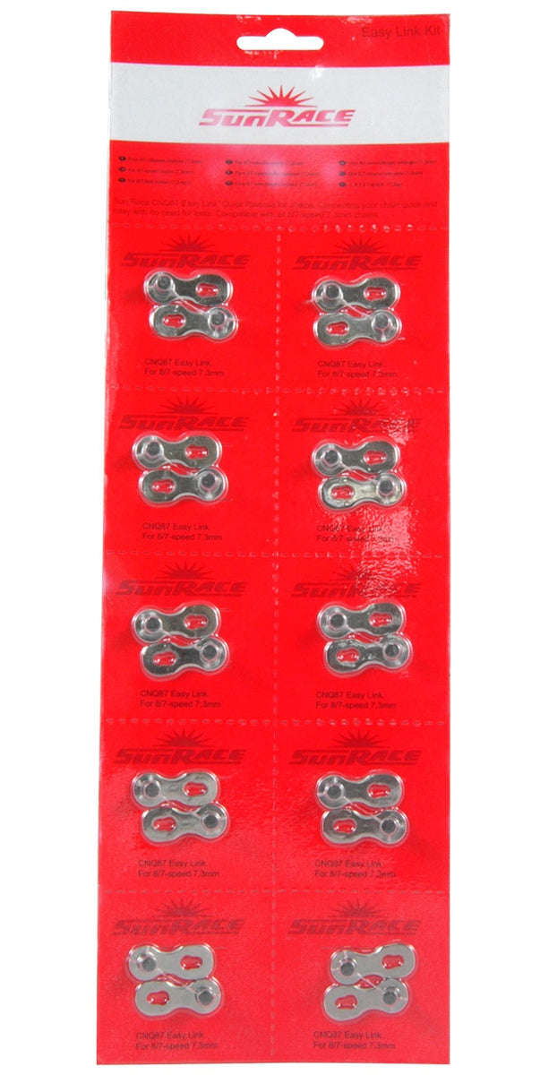 Sunrace Easy Link 7/8 7/8 Speed Bike Chain Quick Link Pack of 10