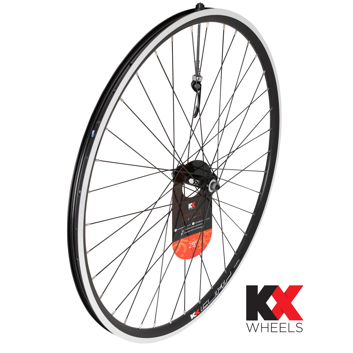 KX Wheels MTB 29er Doublewall Q/R Wheel Rim Brake in Black 29 Inch Front Bike Wheel