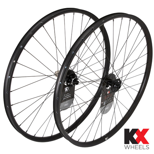 KX Wheels Pro MTB Disc Tubeless Thru Axle Wheels in Black 29 Inch Bike Wheel Set Wheelset