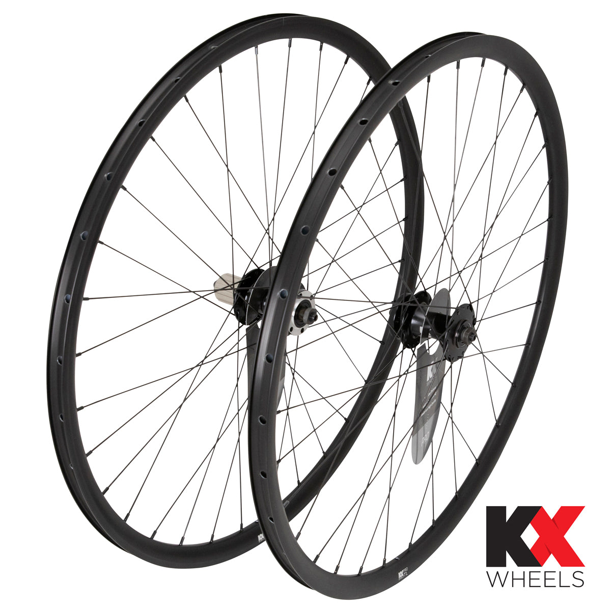 KX Wheels Pro Road Disc Tubeless Q/R Wheels in Black 700c Bike Wheel Set Wheelset